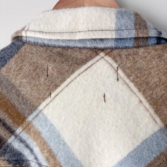 Zara Plaid Shacket Oversized Lumberjack Button Shirt Jacket Plaid M Cabincore - Picture 5 of 8